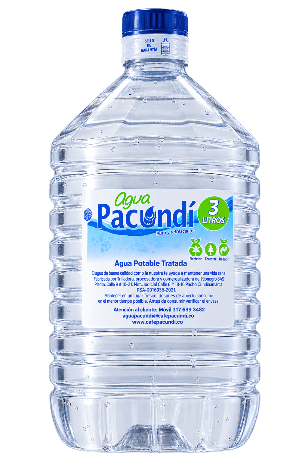Botellas 5L y 3L Agua Pacundí
